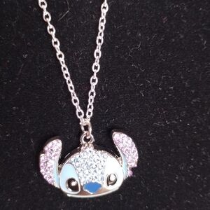 Hand Crafted Silver Stitch Necklace with Blue Accents